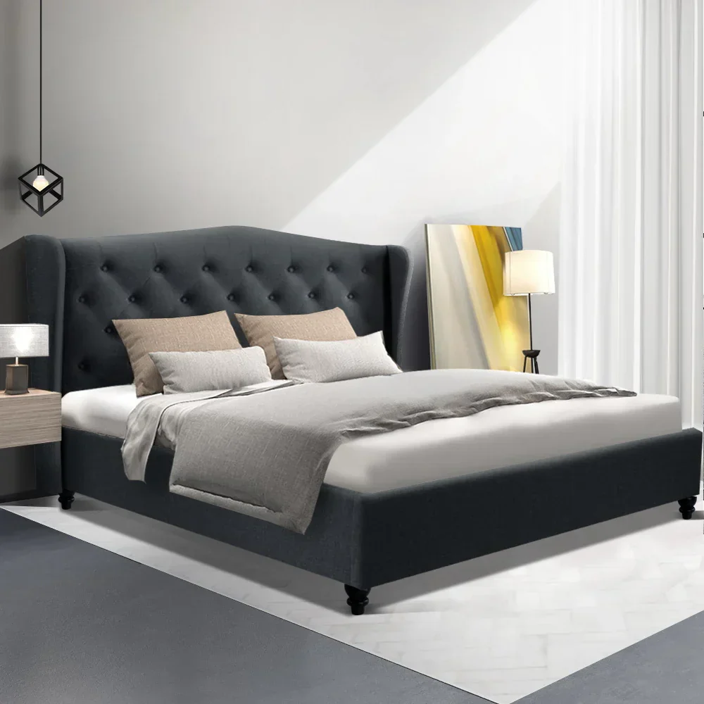 Bed Frame Queen Size Charcoal PIER - Image 8