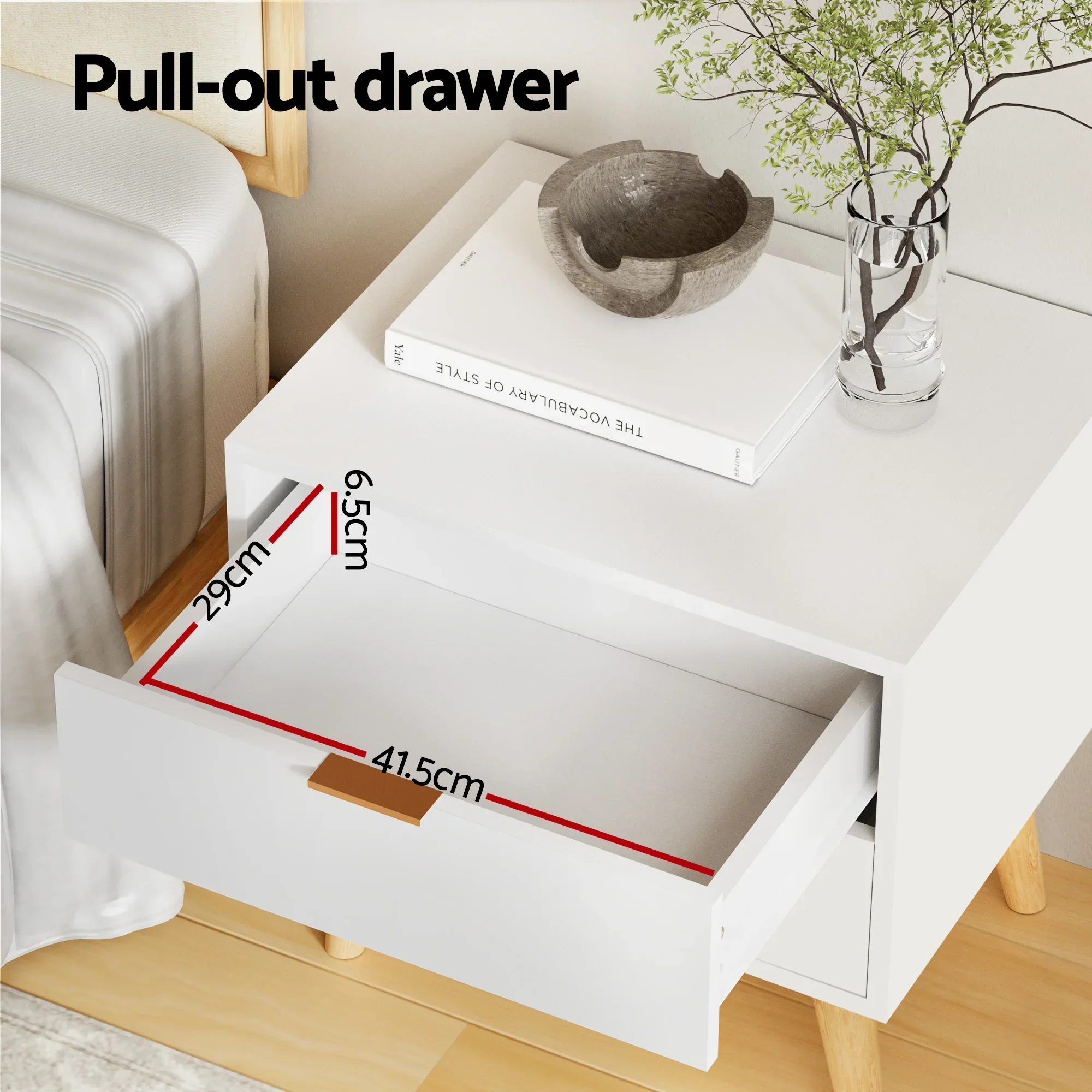 Queen Bed Frame Bedside Table Set Gas Lift Storage Base with Boucle Fabric Upholstered Headboard 2 Drawer Nightstand for Bedroom Furniture - Image 6