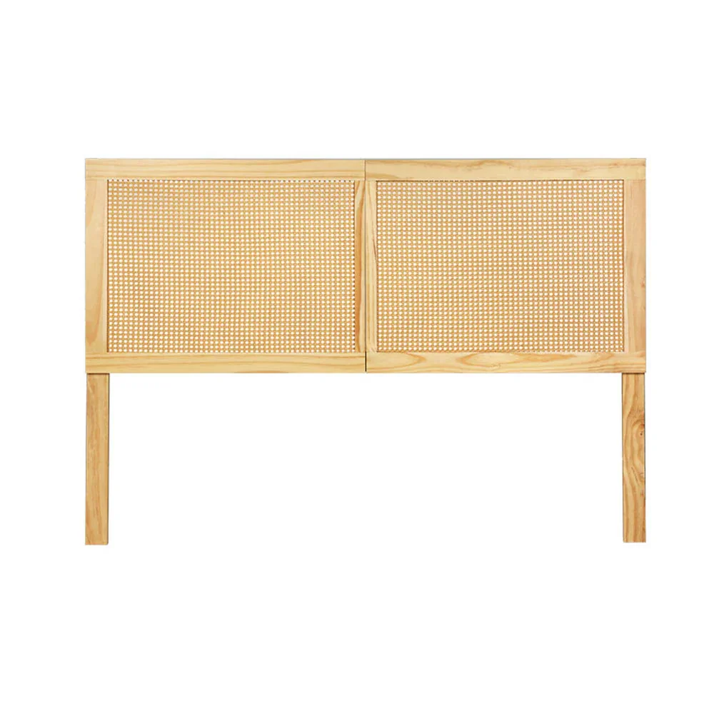 Bed Head Headboard Double Rattan - RIBO Pine - Image 4