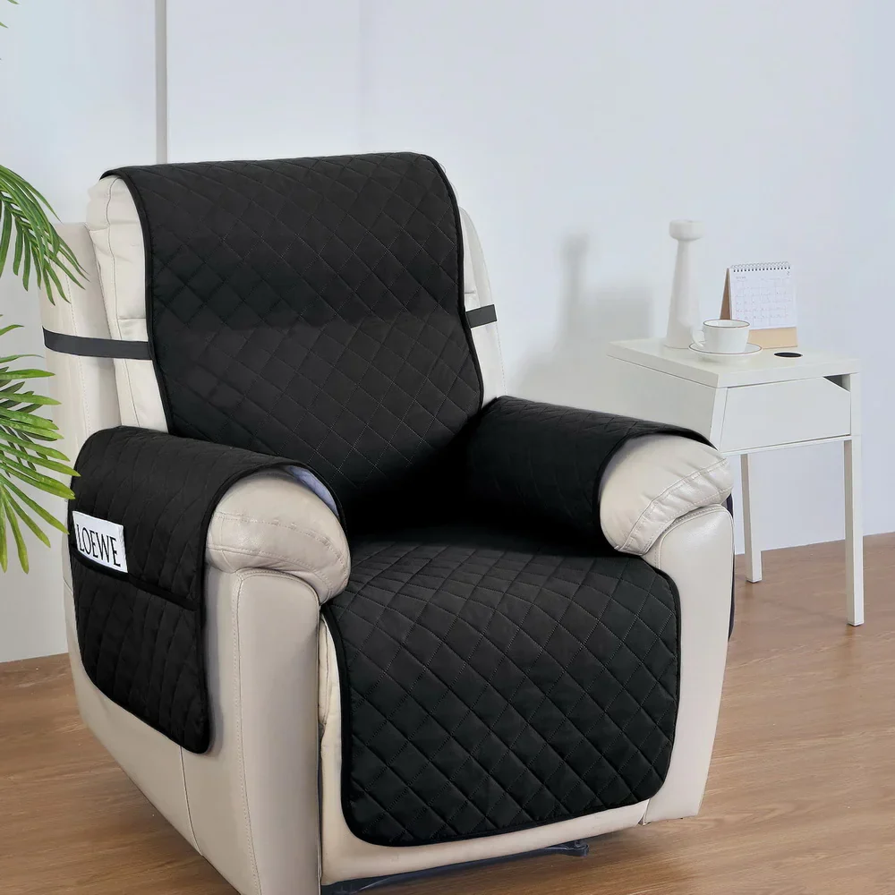 Recliner Chair Cover 100% Water Resistant Black - Image 7