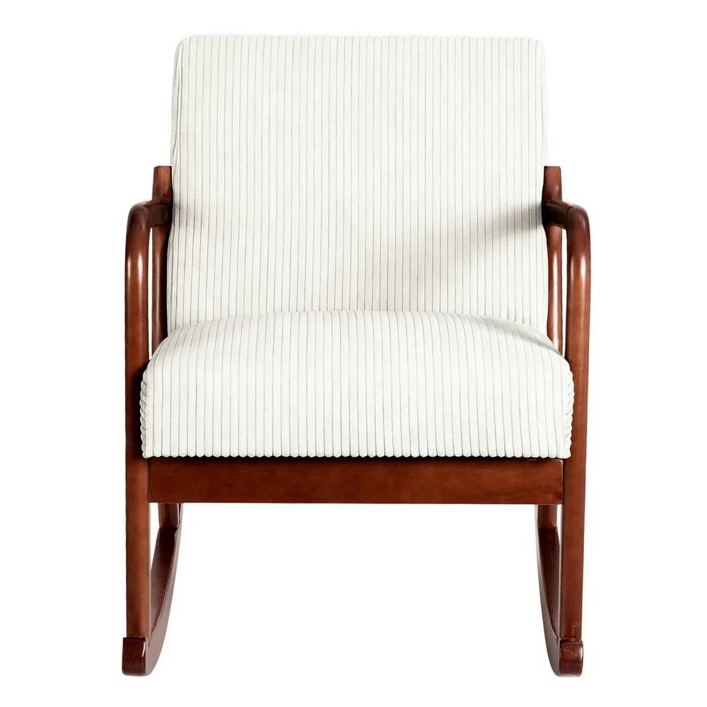 Rocking Armchair Nursing Chair Corduroy Beige - Image 7