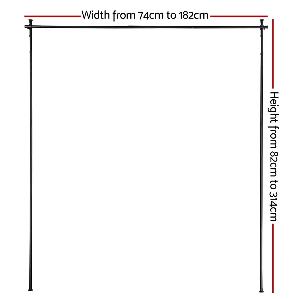 Room Divider Curtain Rod Extendable Black - Image 5