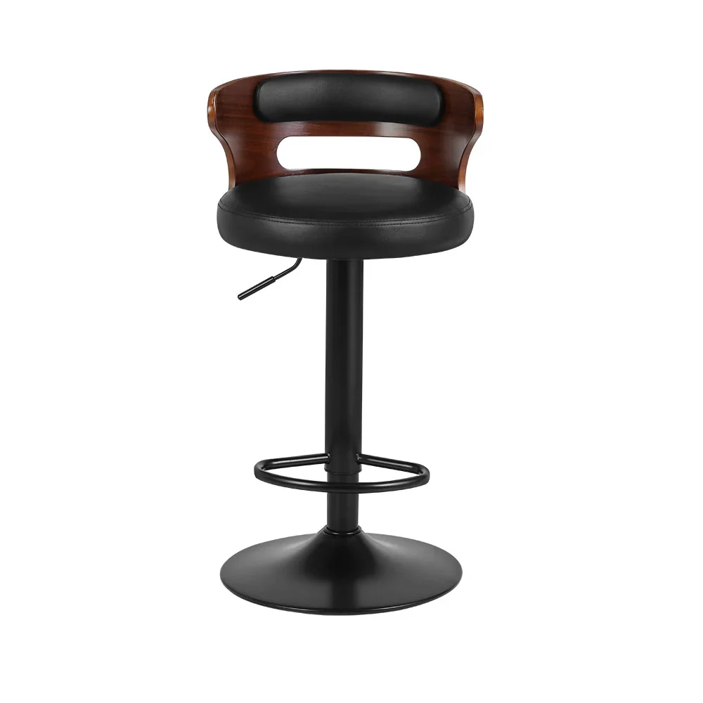 2x Bar Stools Gas Lift Faux Leather - Image 3