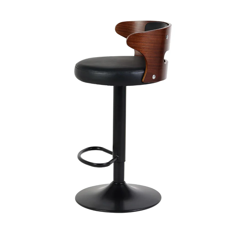 2x Bar Stools Gas Lift Faux Leather - Image 4