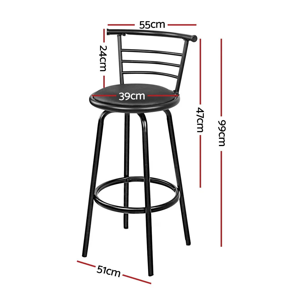 4x Bar Stools Swivel Leather Padded Metal - Image 2