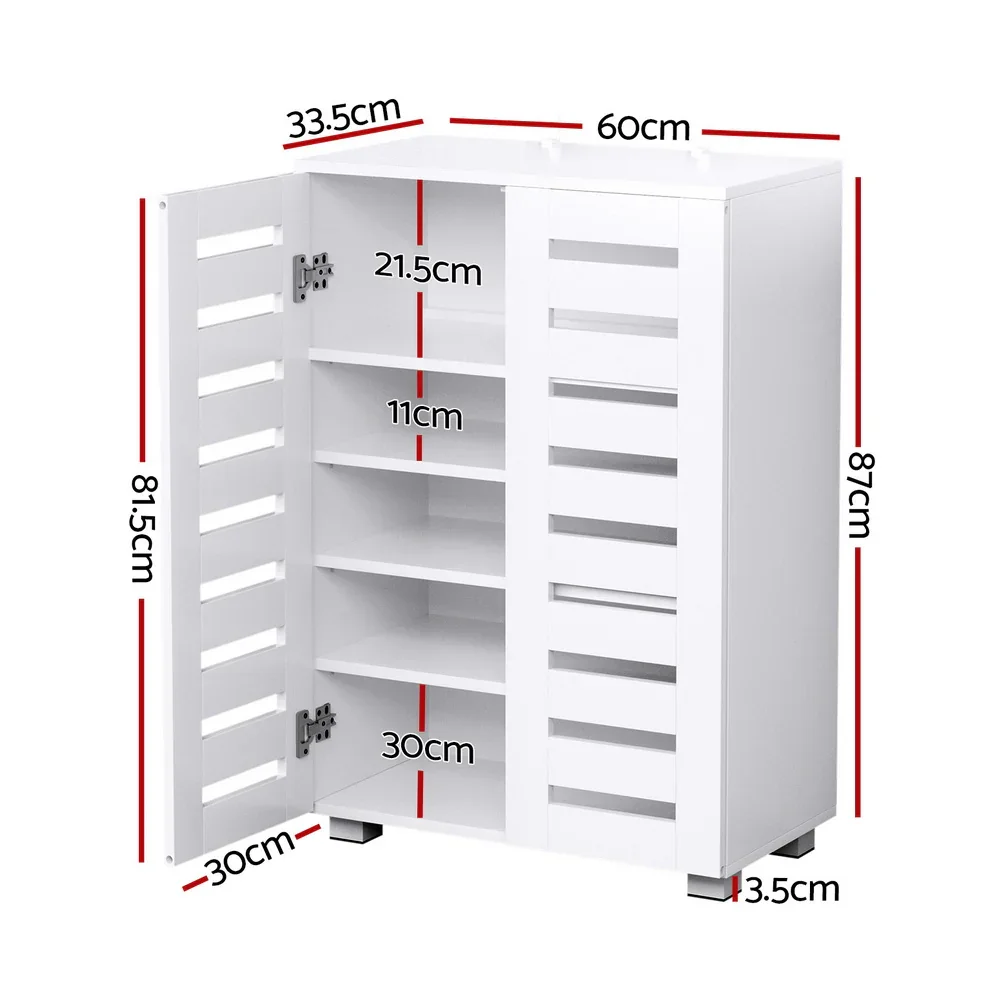 Shoe Rack Storage Cabinet 20 Pairs 5-tier White Alster - Image 4