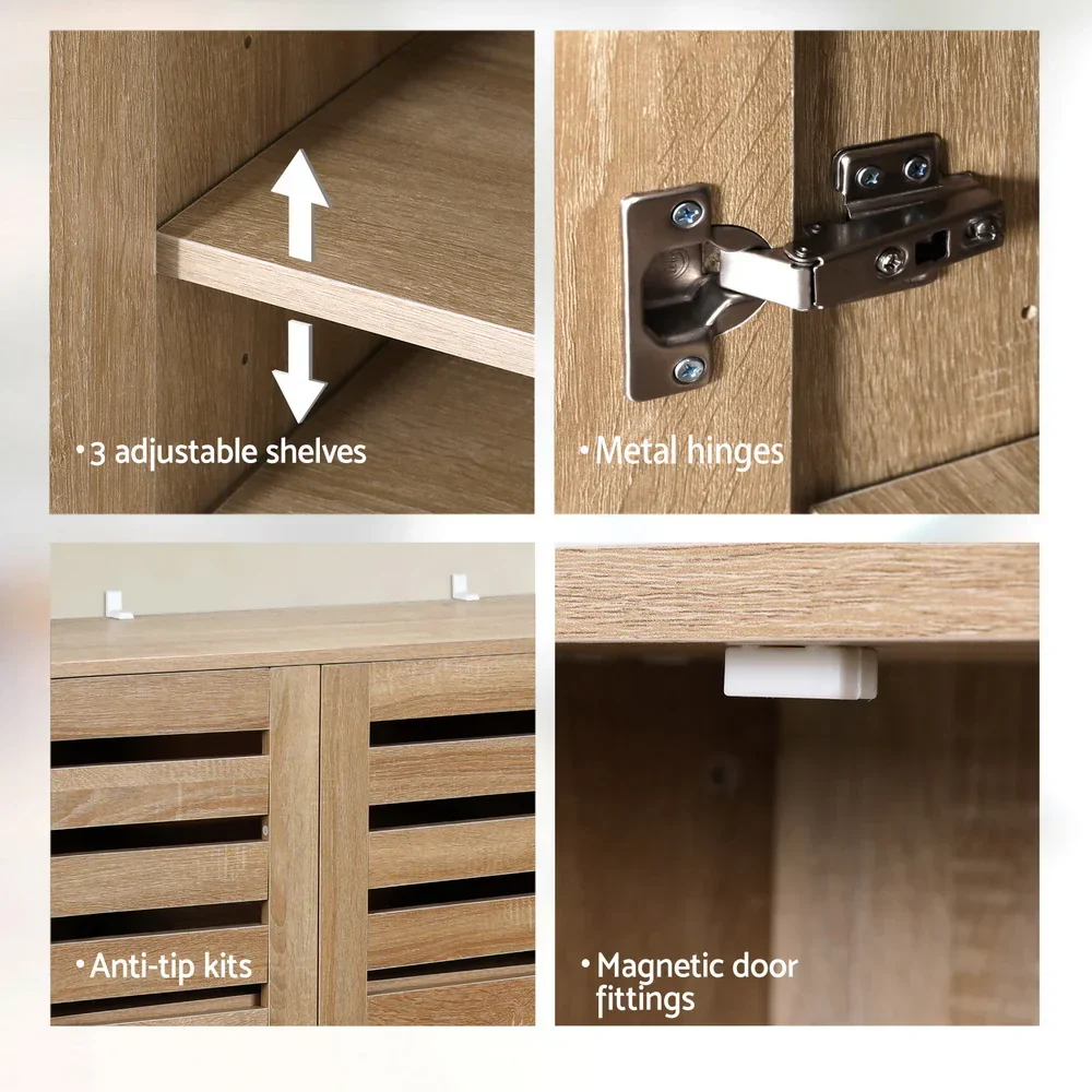 Shoe Rack Cabinet 30 Pairs Adjustable Shelf - Image 7