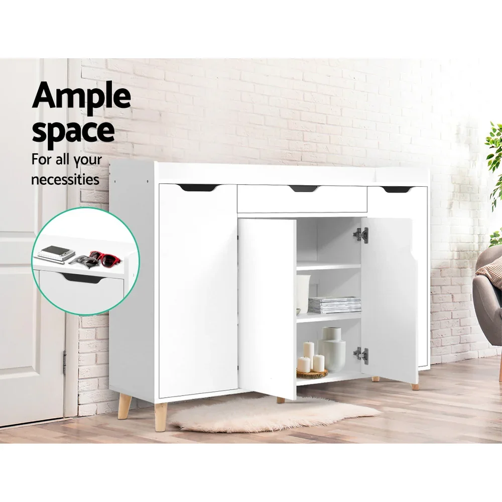 Shoe Rack Cabinet 26 Pairs Adjustable White Cissy - Image 8