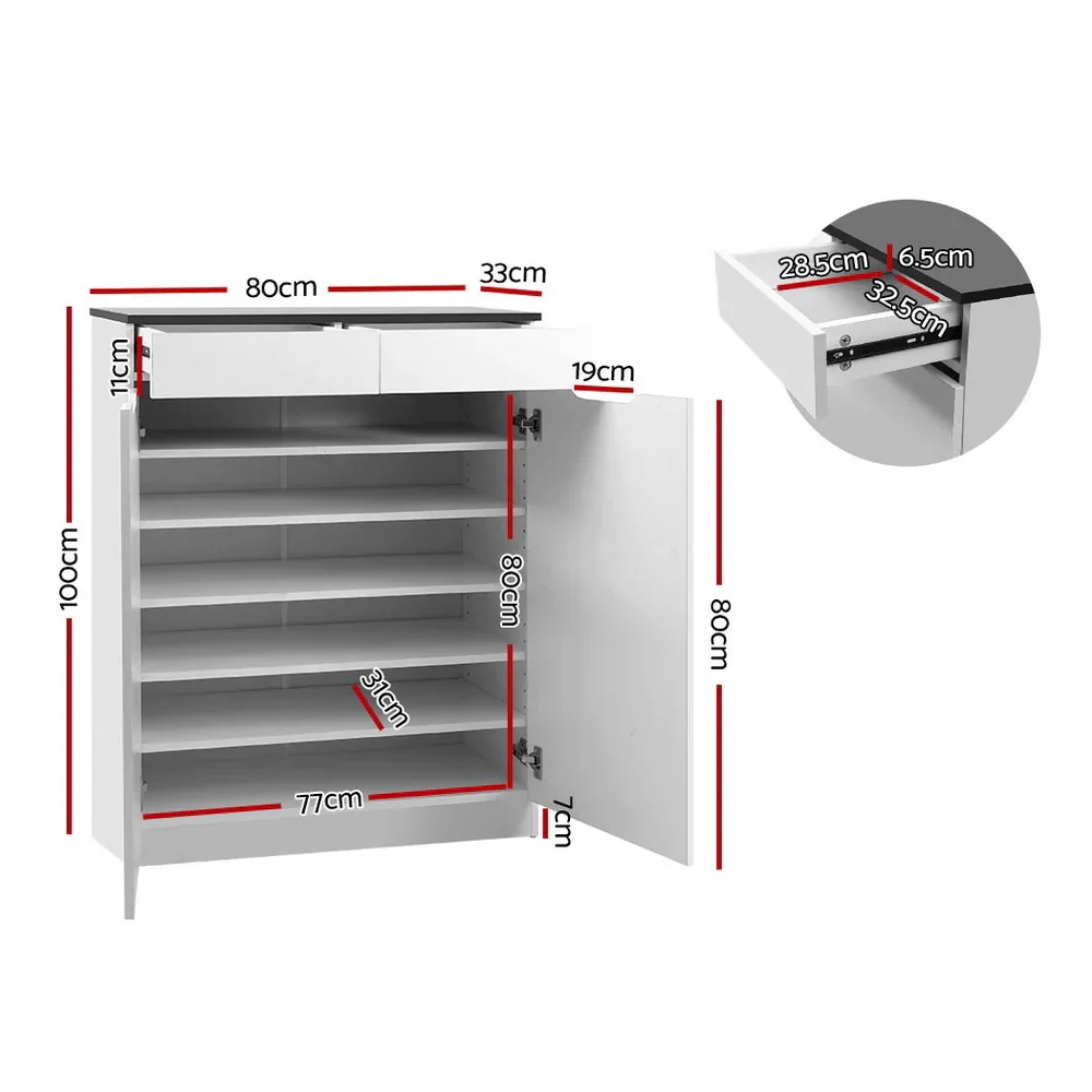 Shoe Rack Cabinet 30 Pairs White Eve - Image 4