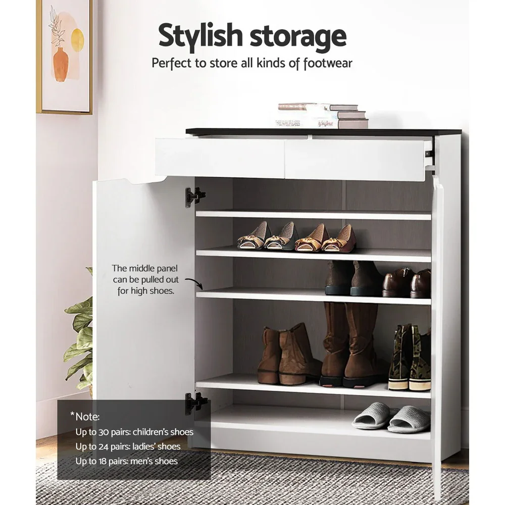 Shoe Rack Cabinet 30 Pairs White Eve - Image 6