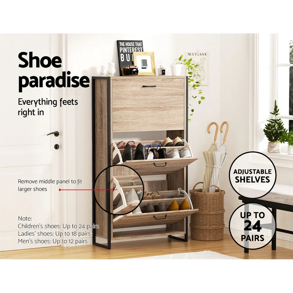 Shoe Rack Cabinet Adjustable Shelves 24 Pairs Tim - Image 4