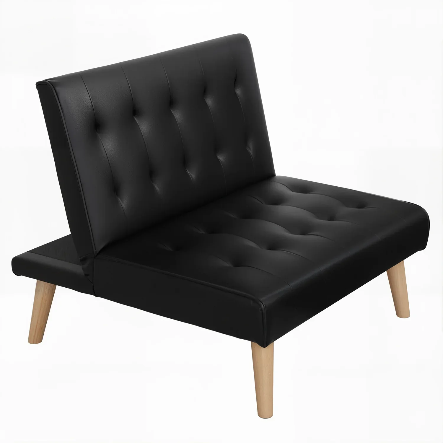 Sofa Bed Couch 1 Seater Lounge Fabric Black - Image 6