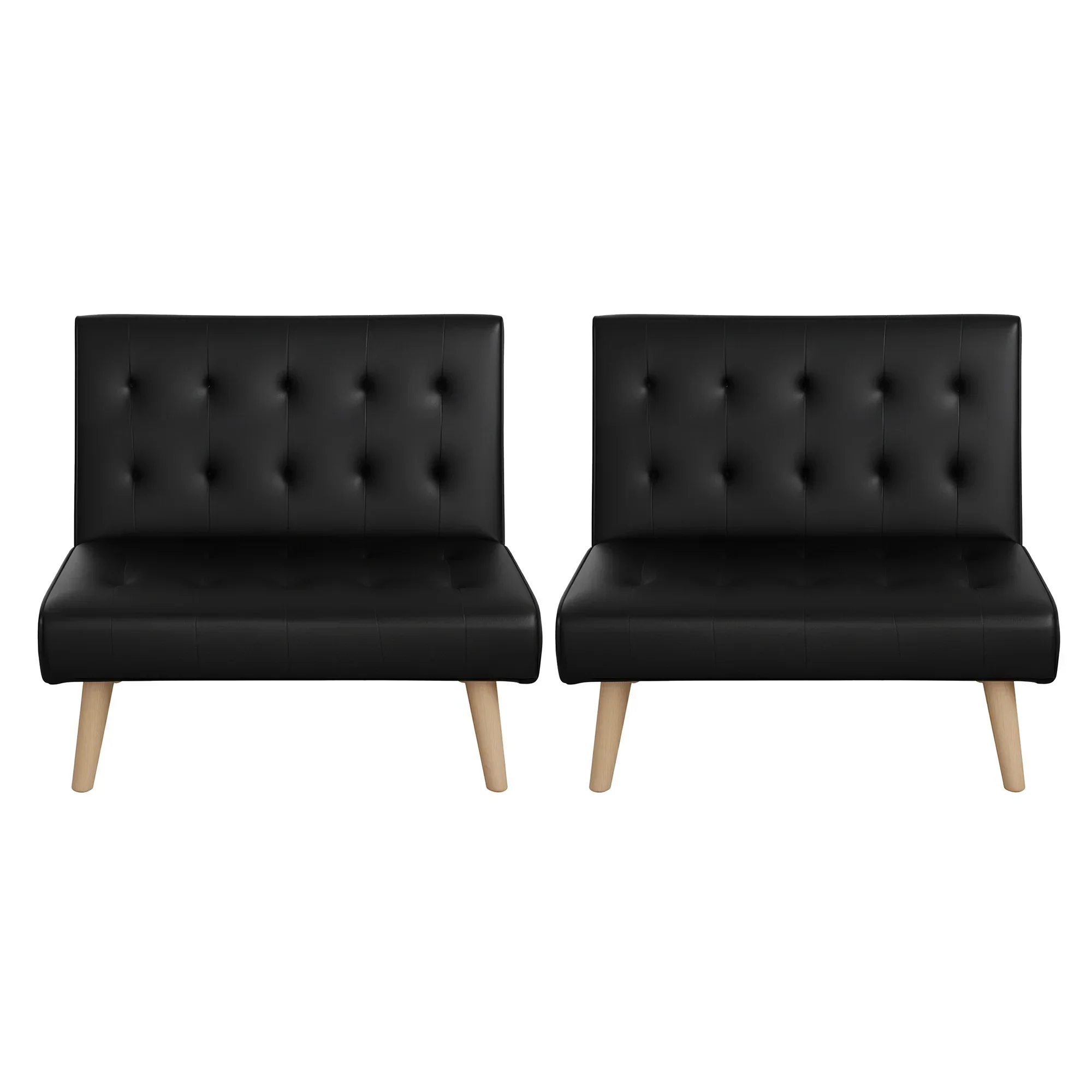 Sofa Bed Couch 2 Seater Lounge Fabric Black - Image 8