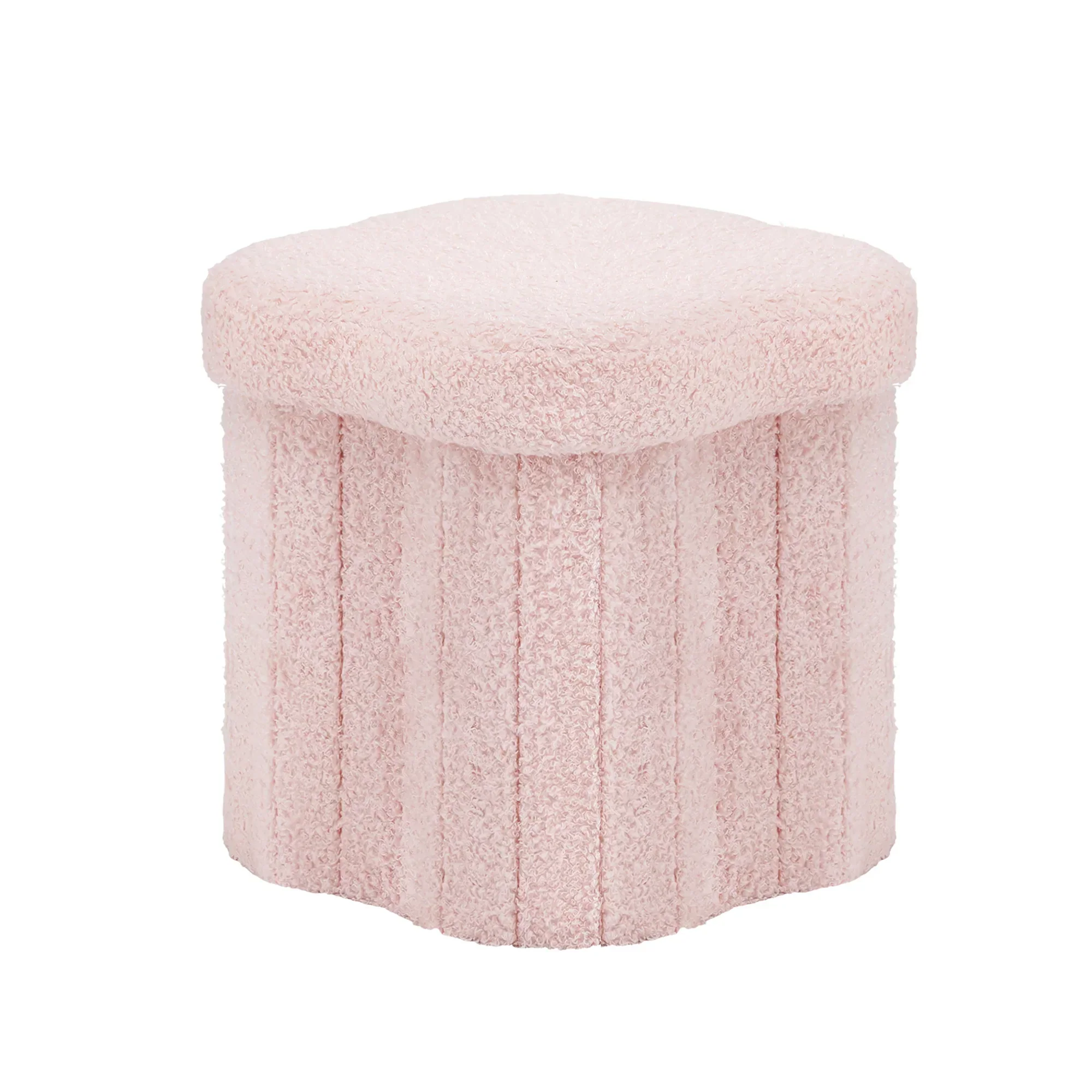 Storage Ottoman Foot Stool Foldable Pink - Image 7