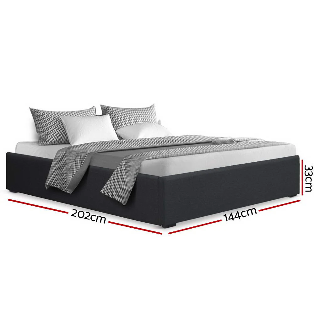Bed Frame Double Size Gas Lift Base Charcoal TOKI - Image 4