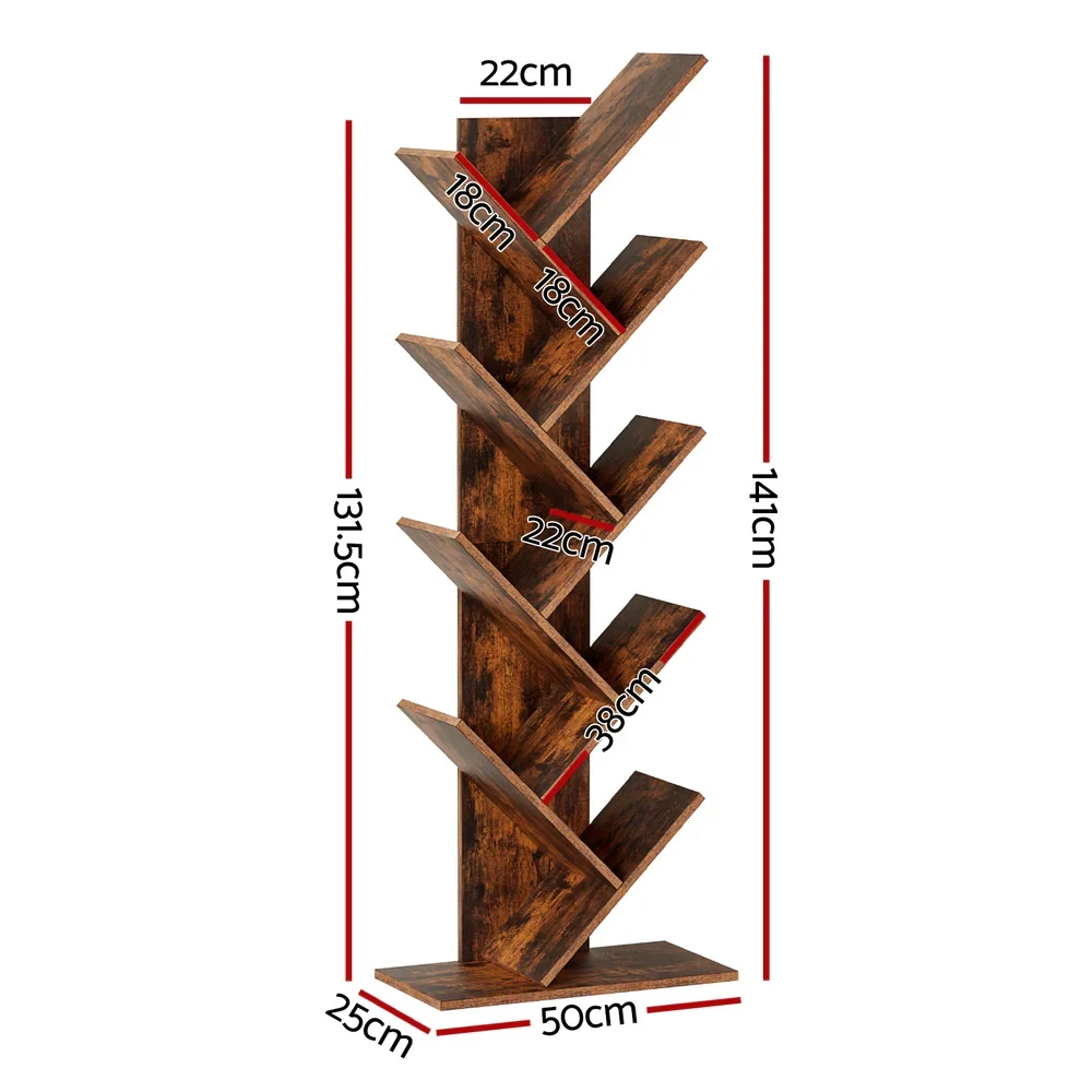 Tree Bookshelf 9 Tiers Walnut - Image 2