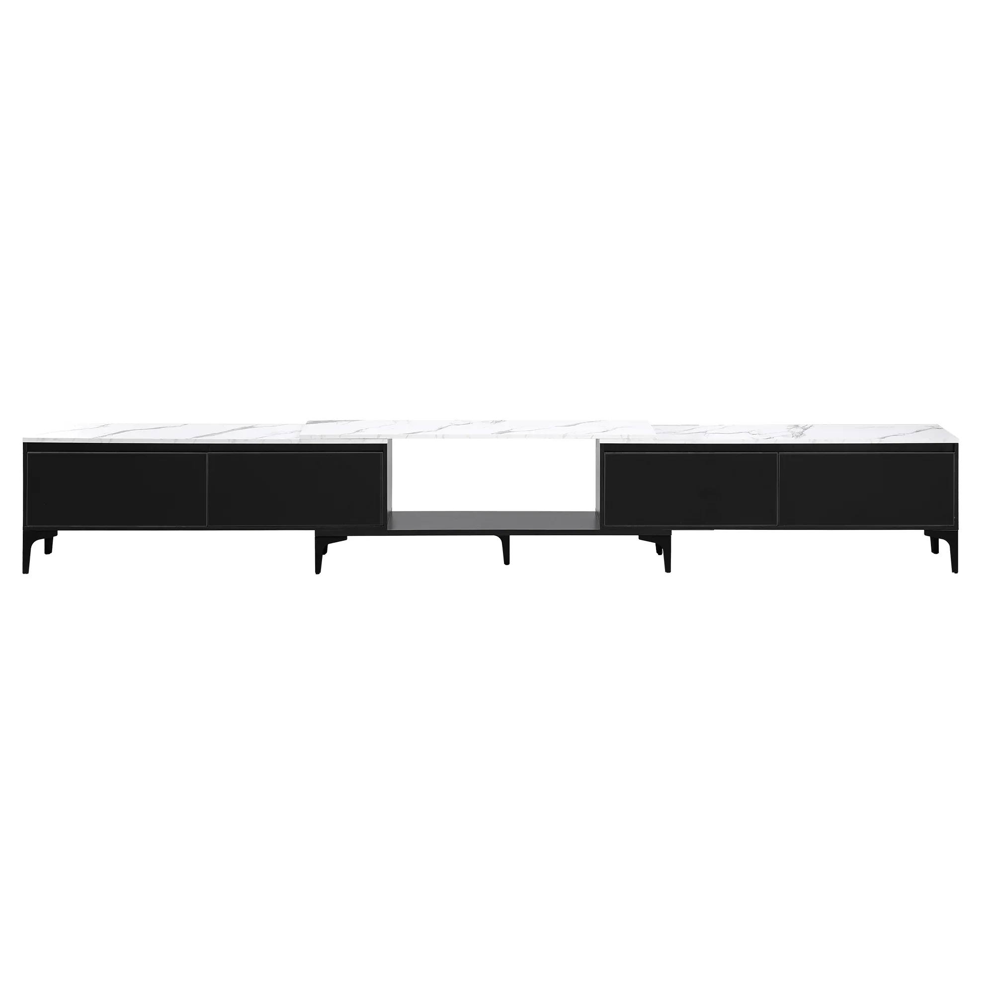 TV Cabinet Entertainment Unit Stand Extendable Black - Image 4