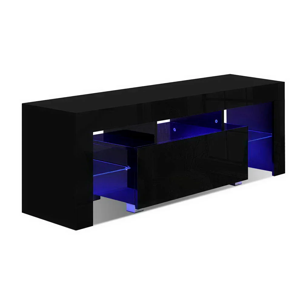 Entertainment Unit TV Cabinet LED 130cm Black Elo - Image 3
