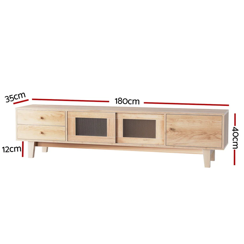 TV Cabinet Entertainment Unit Stand Storage Drawer 180CM - Image 4