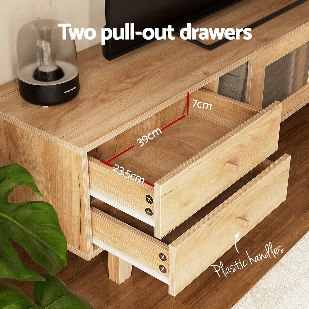 TV Cabinet Entertainment Unit Stand Storage Drawer 180CM - Image 7