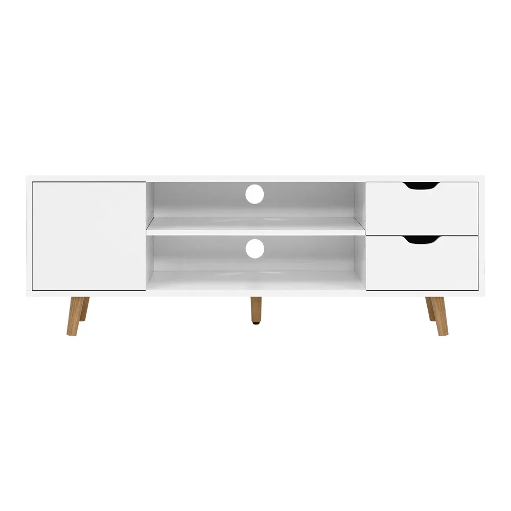 TV Cabinet Entertainment Unit 120cm White Larin - Image 5