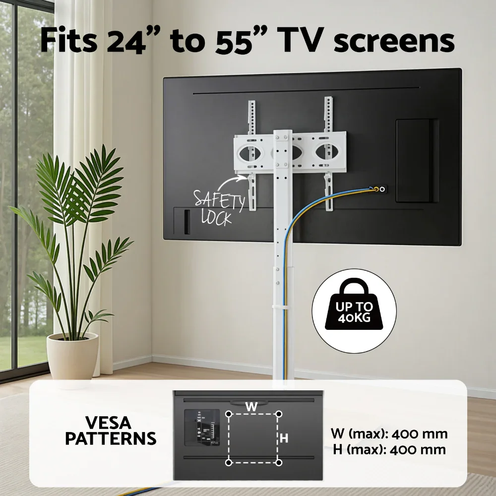 TV Stand 24-55" Swivel Height Adjustable Floor Mount for TVs - Image 5