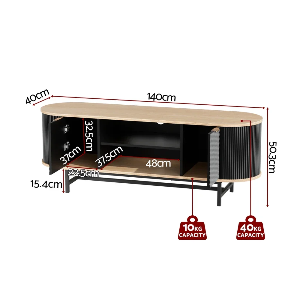 TV Unit Entertainment Unit Storage Cabinet Black Pine - Image 5