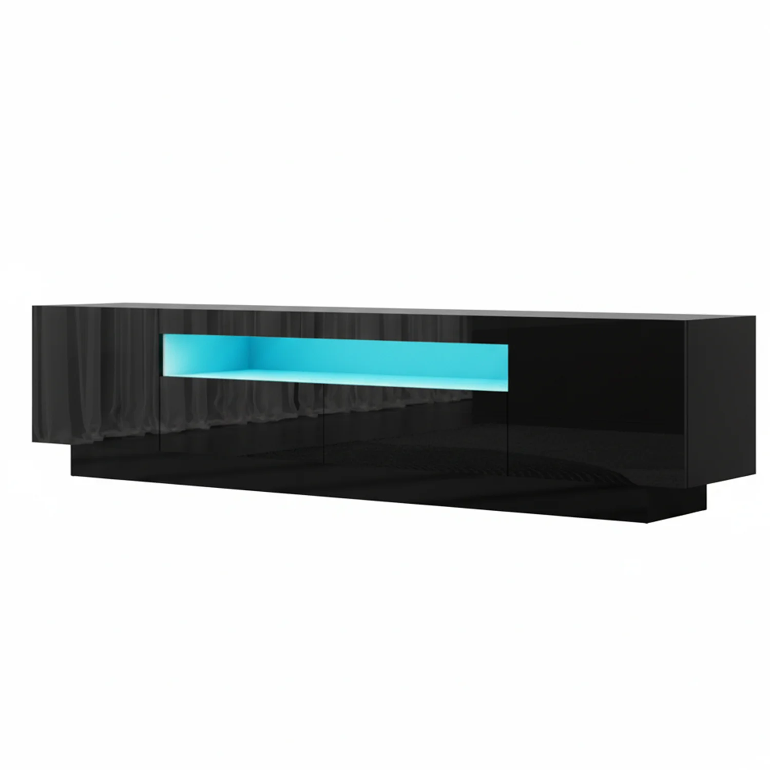 TV Unit Entertainment Unit Storage Drawer RGB LED 180cm Black - Image 2