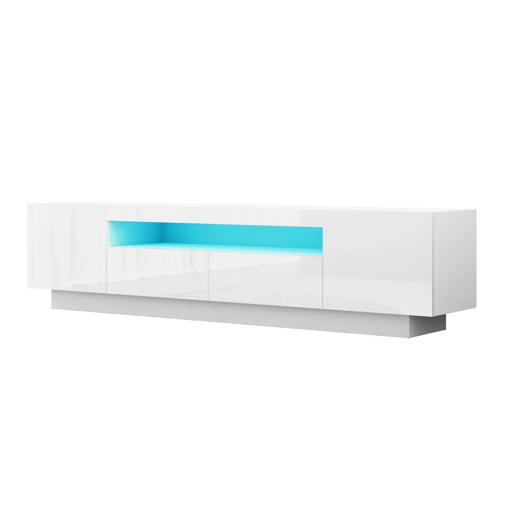 TV Unit Entertainment Unit Storage Drawer RGB LED 180cm White