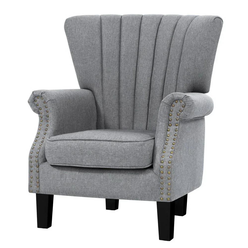 Armchair Wingback Grey Andrew - Image 2