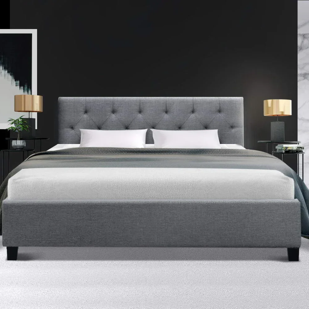 Bed Frame Double Size Grey VANKE - Image 3