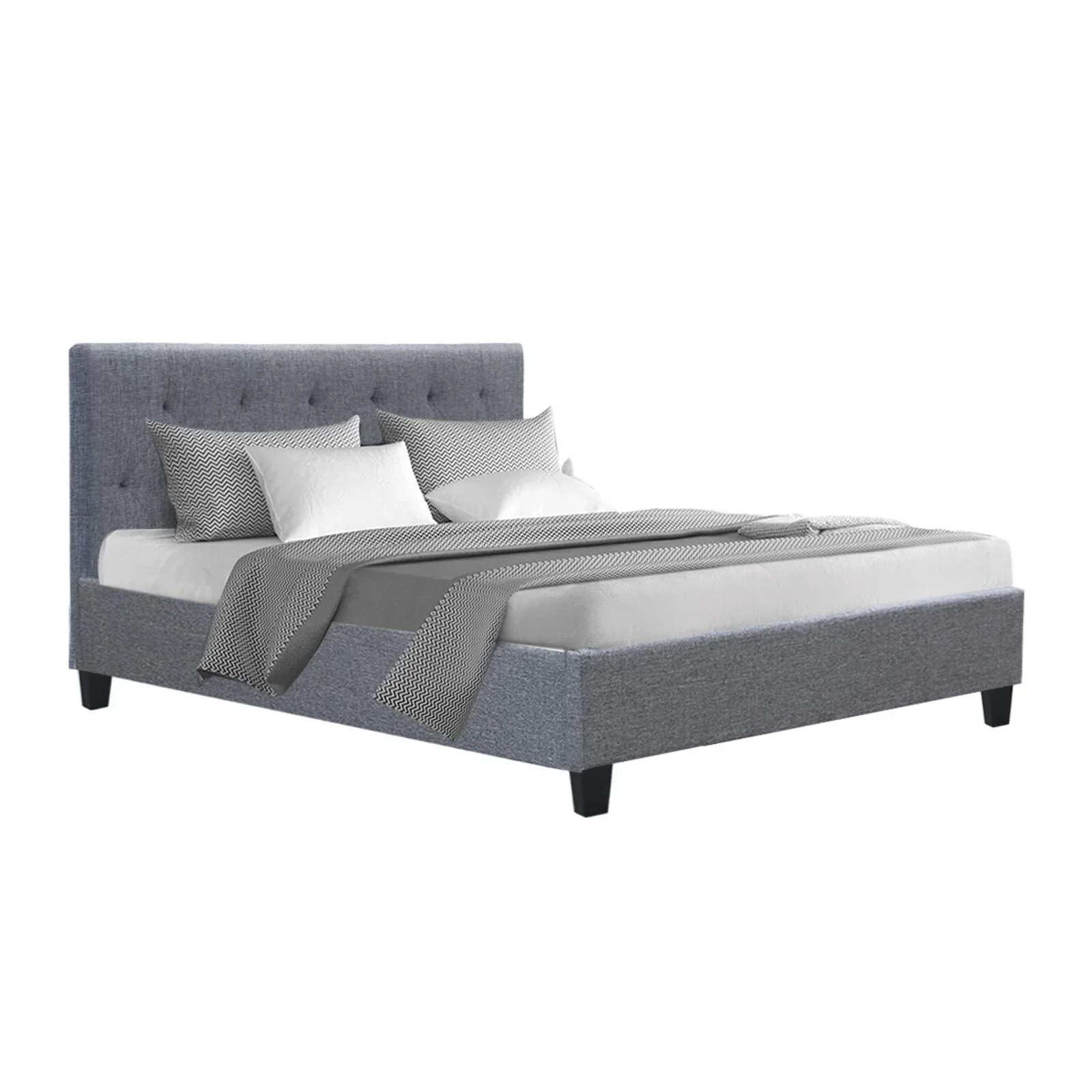Bed Frame Double Size Grey VANKE - Image 4