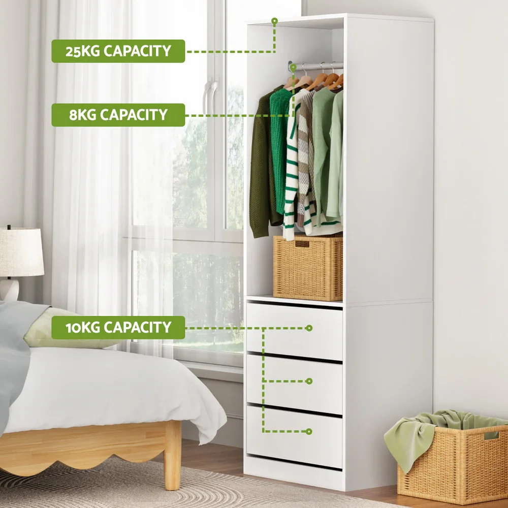 Wardrobe Clothes Closet Storage Organizer White - Image 5