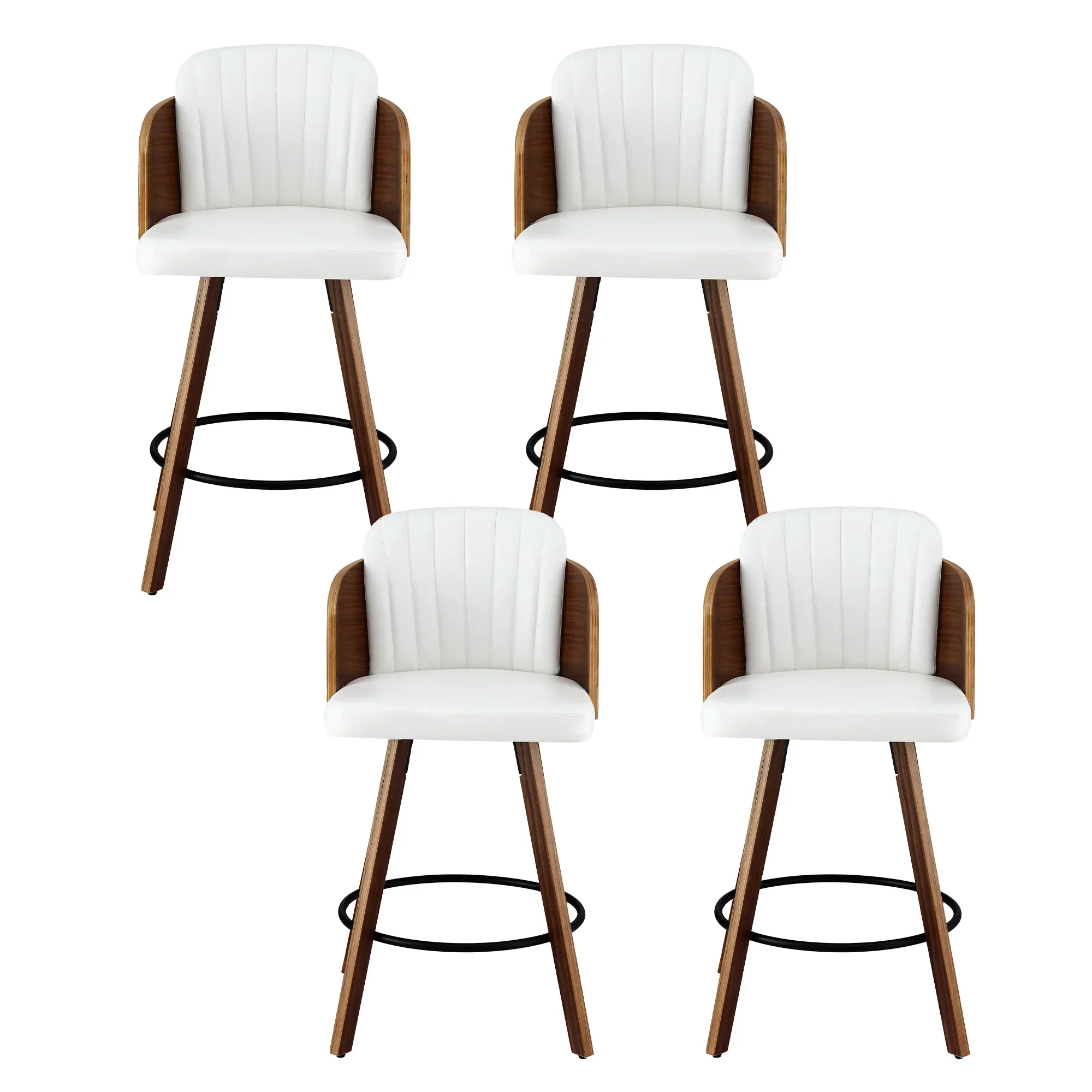 Wooden Bar Stools Swivel Kitchen Counter Stool Chair 58cm Seat Height - Image 3