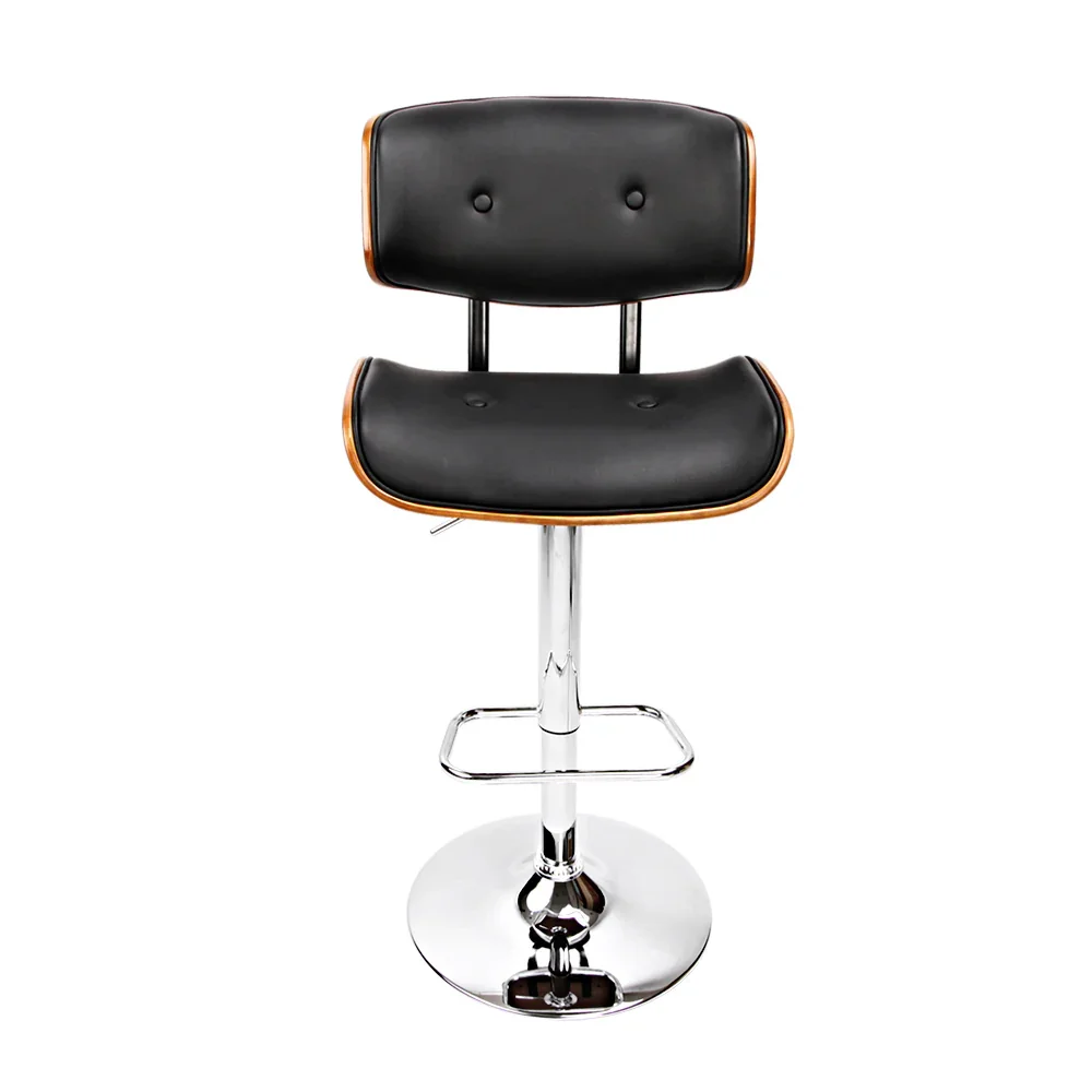 Bar Stools Gas Lift Leather Black - Image 3