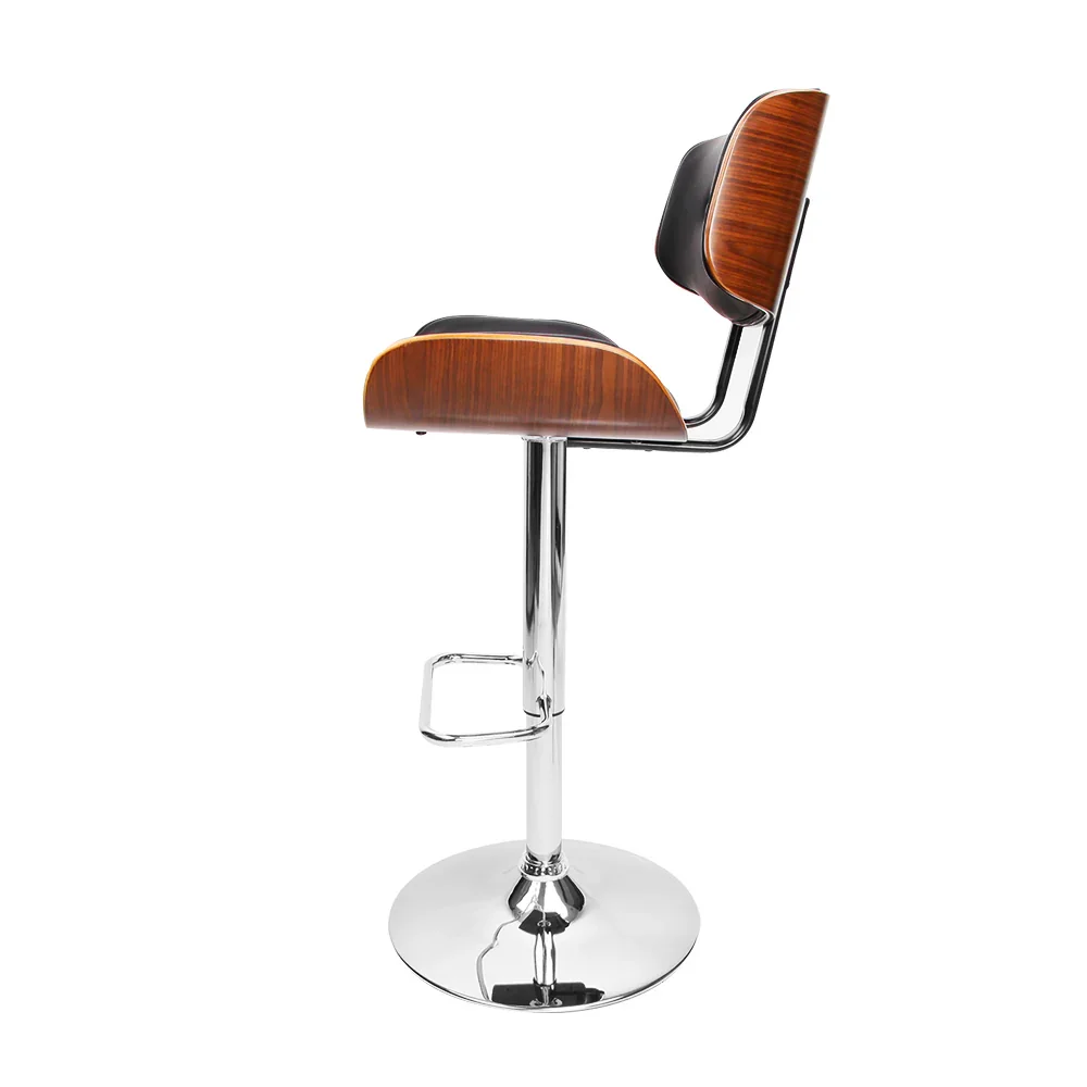 Bar Stools Gas Lift Leather Black - Image 4