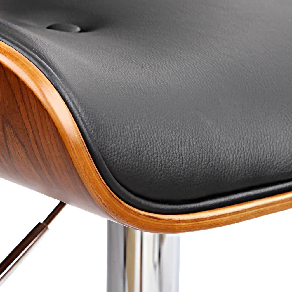 Bar Stools Gas Lift Leather Black - Image 5