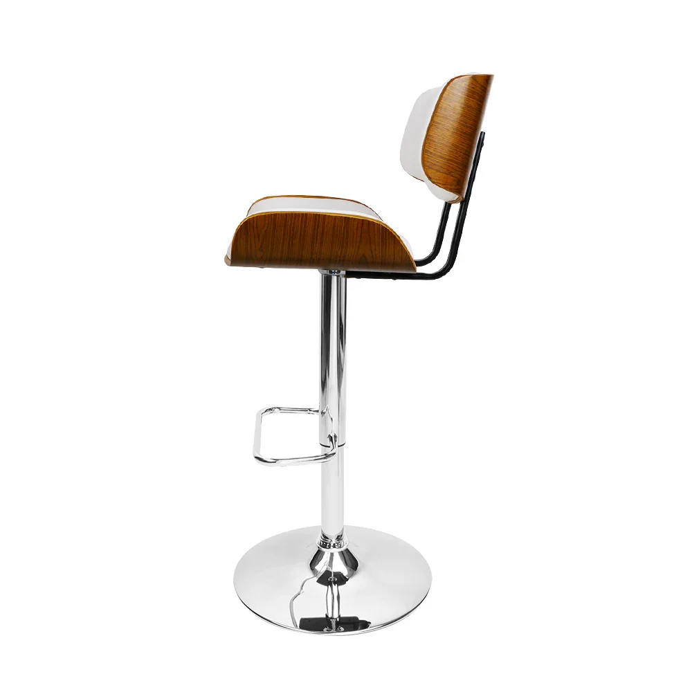 Bar Stools Gas Lift Leather White - Image 4