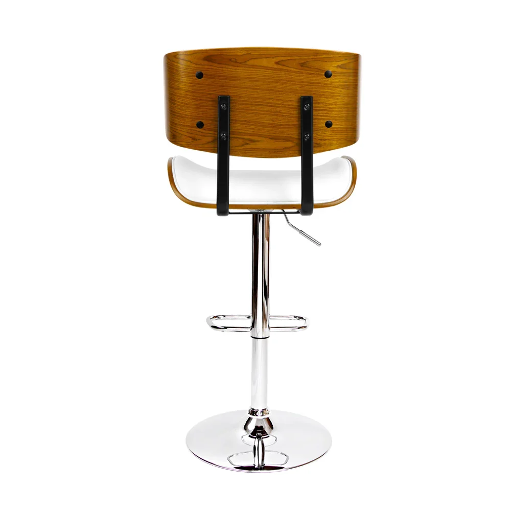 Bar Stools Gas Lift Leather White - Image 5