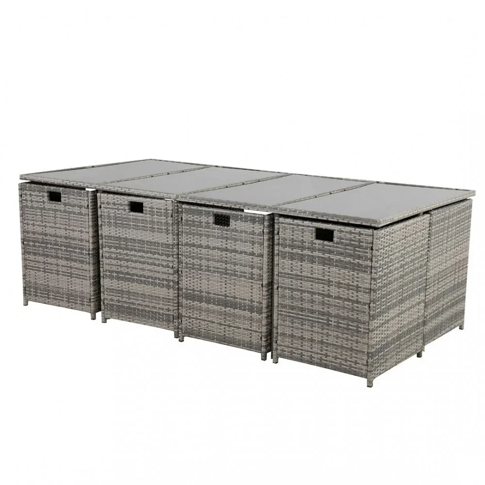 Bali 13PC Outdoor Dining Set-Grey - Image 7