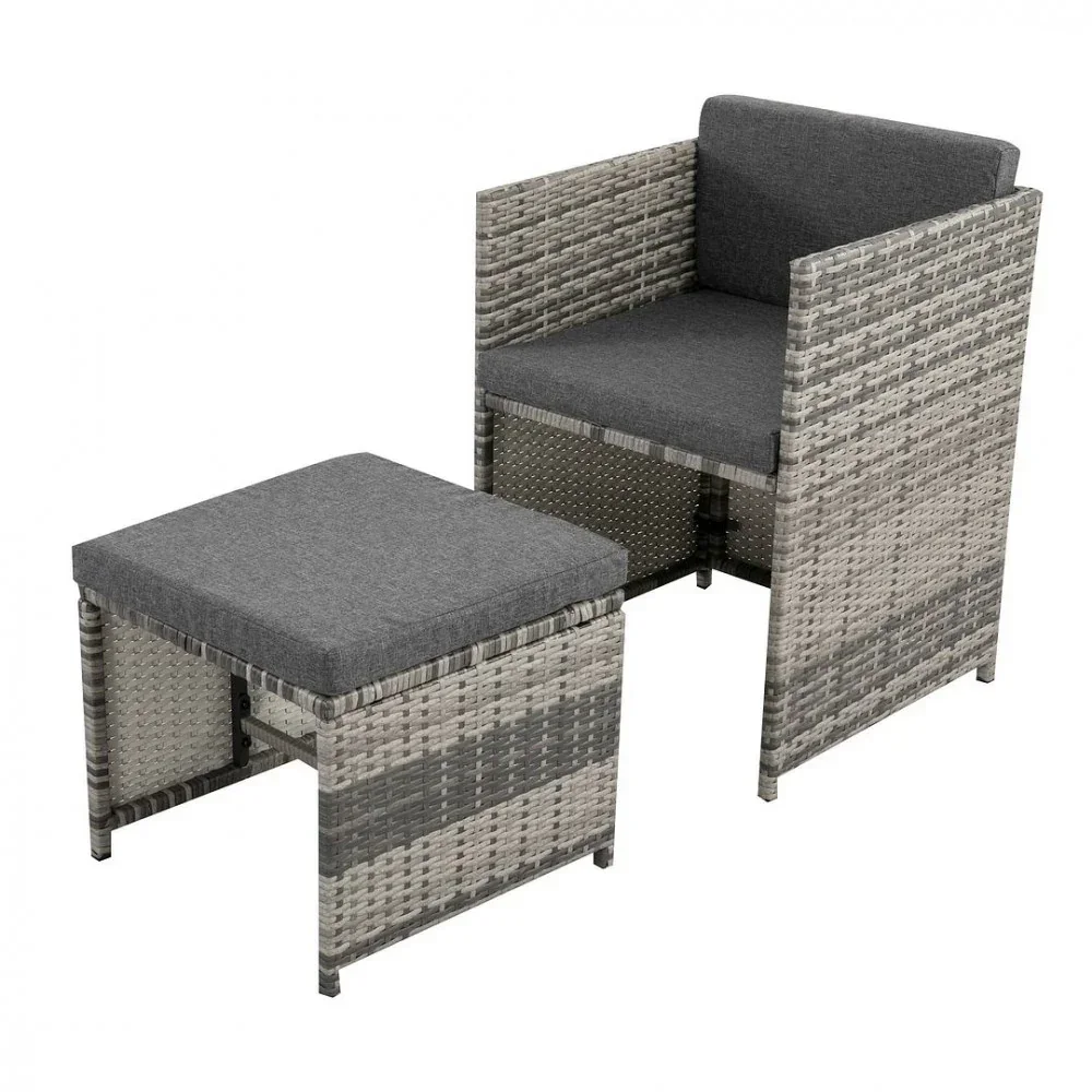 Bali 13PC Outdoor Dining Set-Grey - Image 8