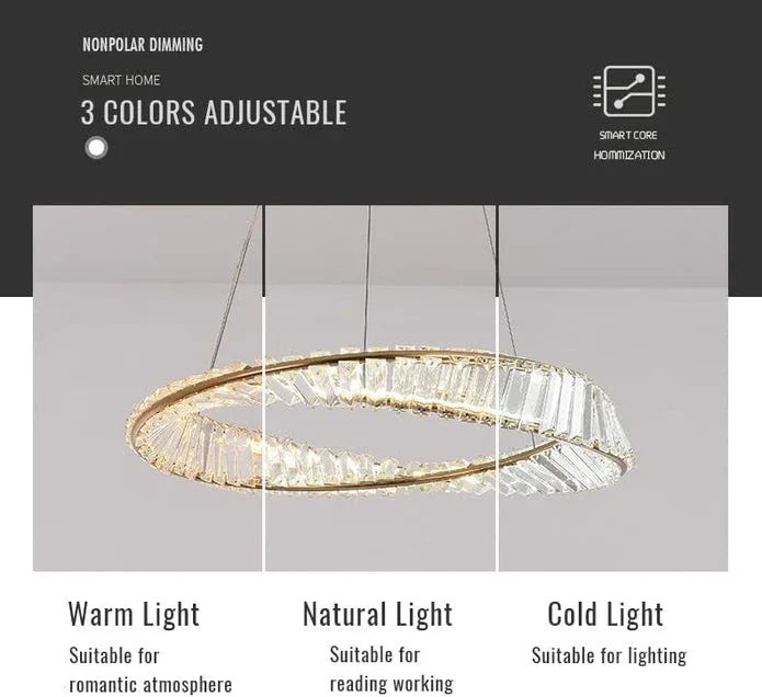 BAMDECOR C3342/2 Modern Crystal Chandeliers Lighting Fixtures Contemporary Wave Chandelier Lighting Fixtures Crystal Pendant Ceiling Lights for Living Room (Gold) - Image 5