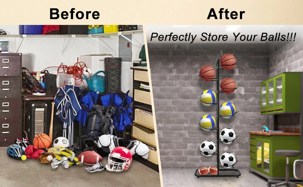 Basketball Soccer Storage Rack Sport Ball Organizer Ball Holder Display Stand - Image 7