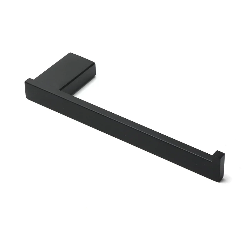 Bathroom Matt Black Stainless Steel Square Towel Rack Clothes Wall Mount Holder - Image 3