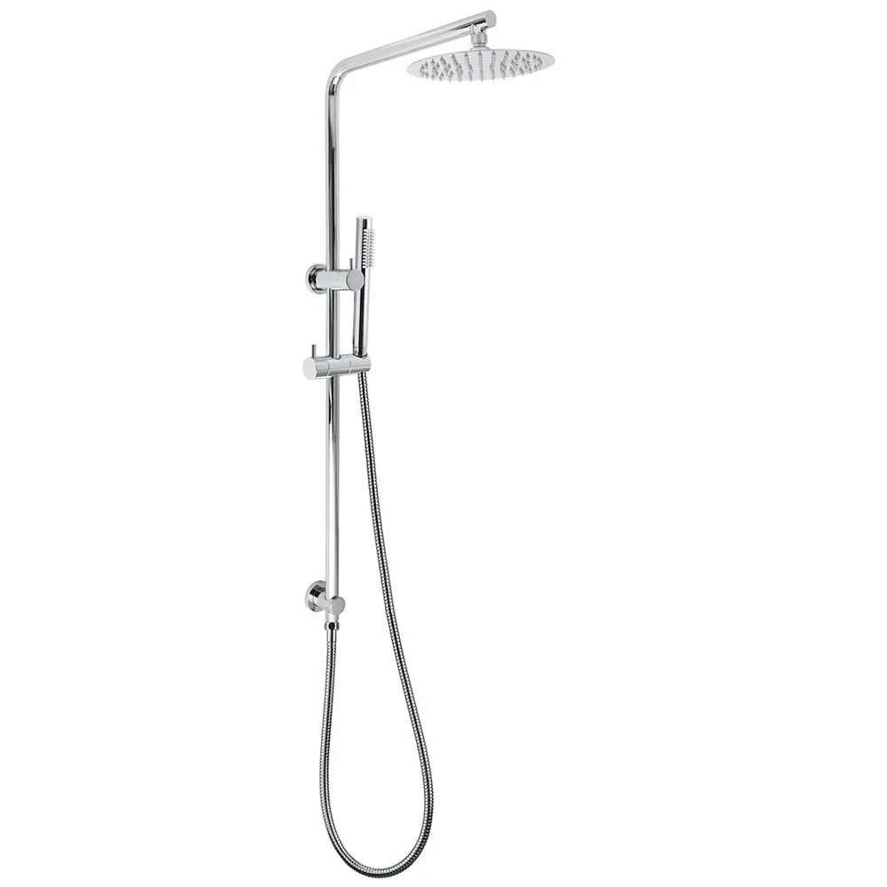 Bathroom Round 8" Rain Shower Head Single Mode Brass Handheld Spray Rail Arm Set