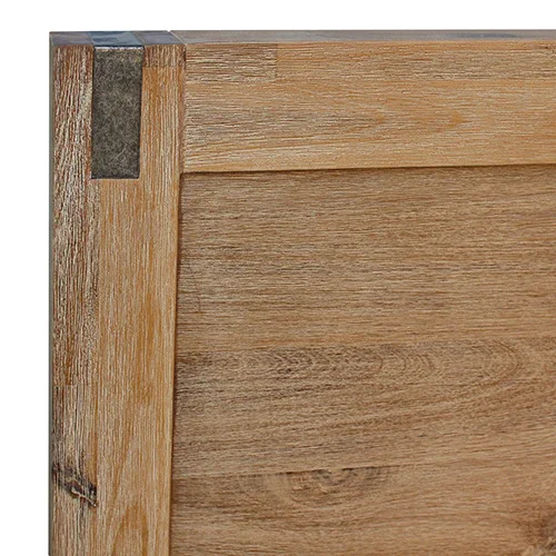 Bed Frame Double Size in Solid Wood Veneered Acacia Bedroom Timber Slat in Oak - Image 5