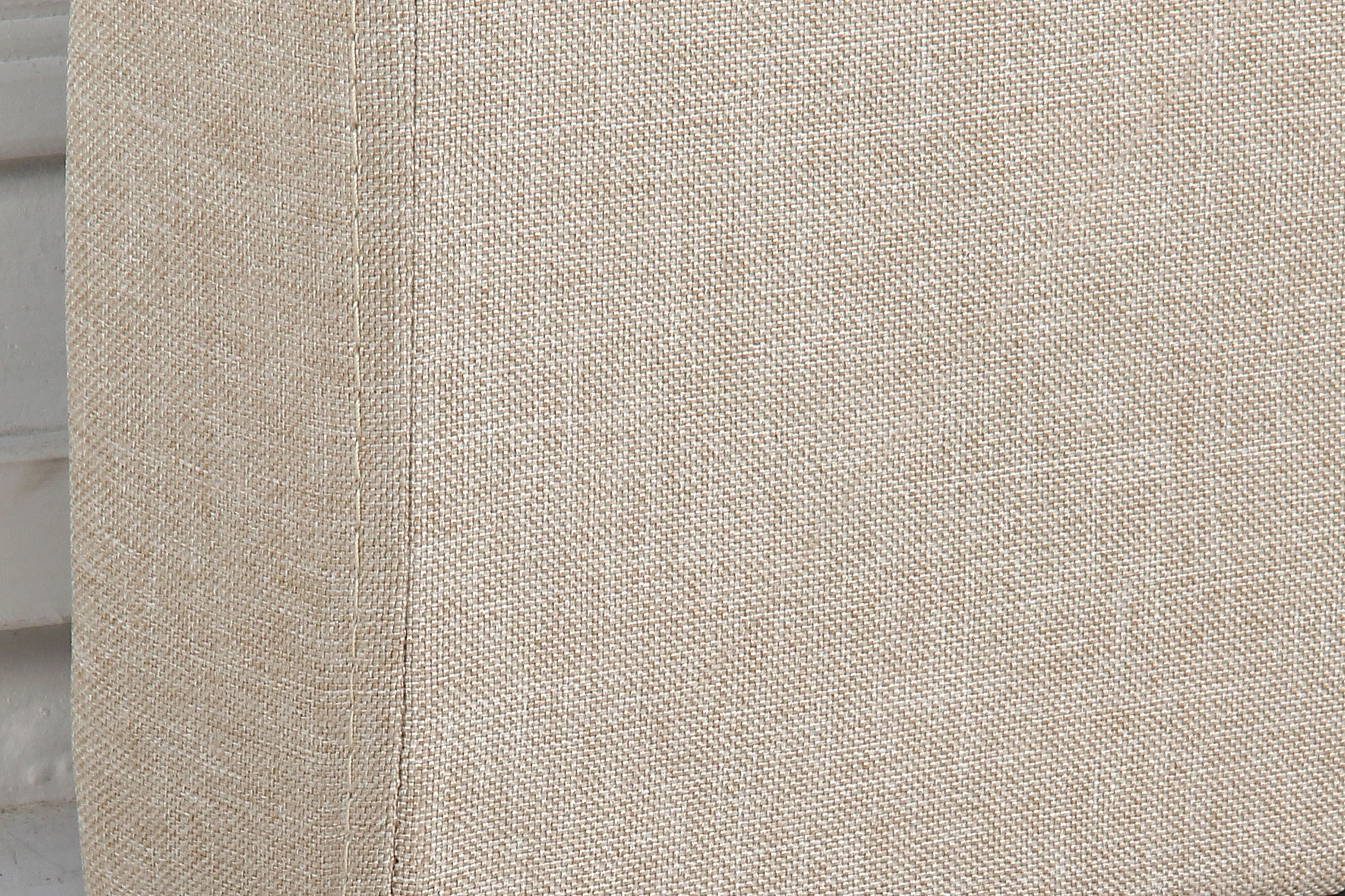 Bed Head King Beige Headboard Upholstery Fabric Tufted Buttons - Image 4