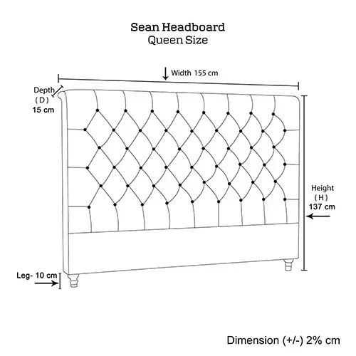 Bed Head Queen Size French Provincial Headboard Upholsterd Fabric Beige - Image 9