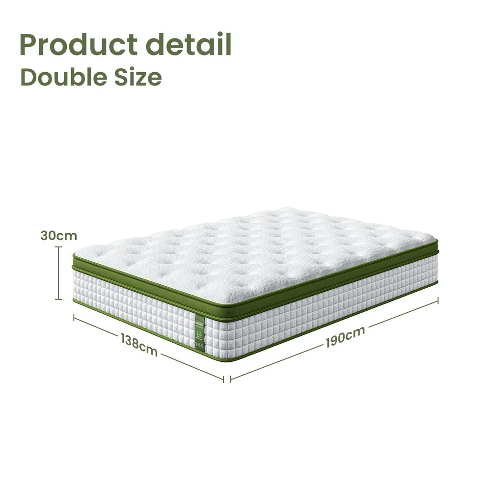 Double 30cm Hybrid Mattress Cooling Gel Memory Foam 5 Zone Pocket Spring Bed Temperature Regulating - Image 5
