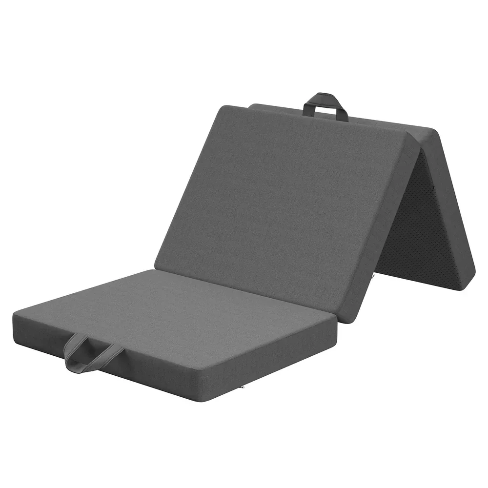 Folding Mattress Small King Single Trifold Mattress Firm Support Foam Washable Cover 10cm - Image 2